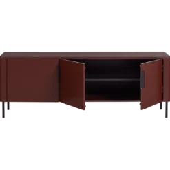 Gunnar tv meubel 154 cm grenen bordeauxrood [fsc]
