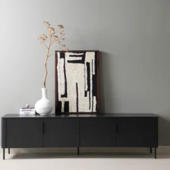 Gunnar tv meubel 200 cm grenen matzwart [fsc]