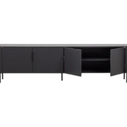 Gunnar tv meubel 200 cm grenen matzwart [fsc]