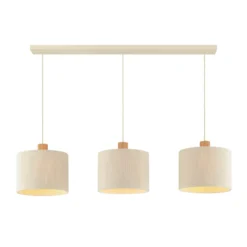 Hanglamp Arjan 3-lichts balk beige