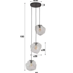 Hanglamp Barnsley Chroom 3L