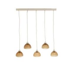 Hanglamp Bisho 5 sand/amberglass