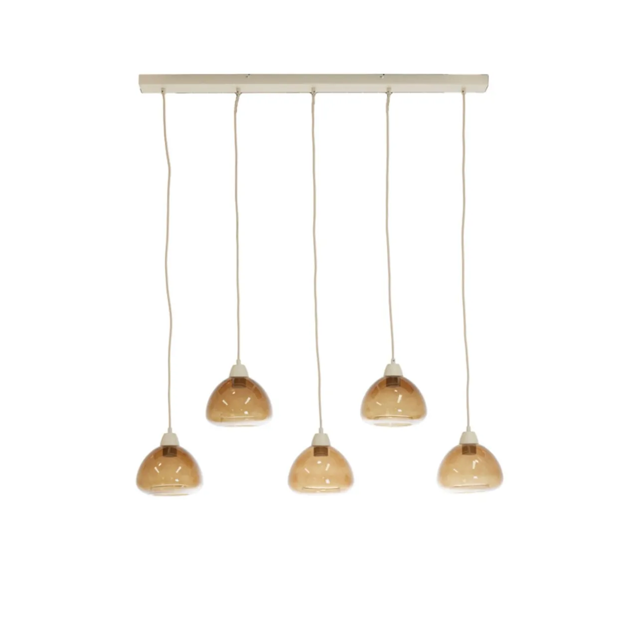 Hanglamp Bisho 5 sand/amberglass