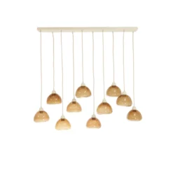 Hanglamp Bisho 10 sand/amberglas