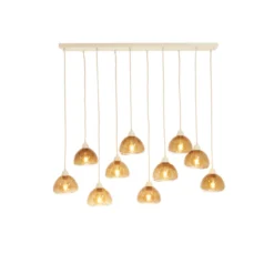 Hanglamp Bisho 10 sand/amberglas