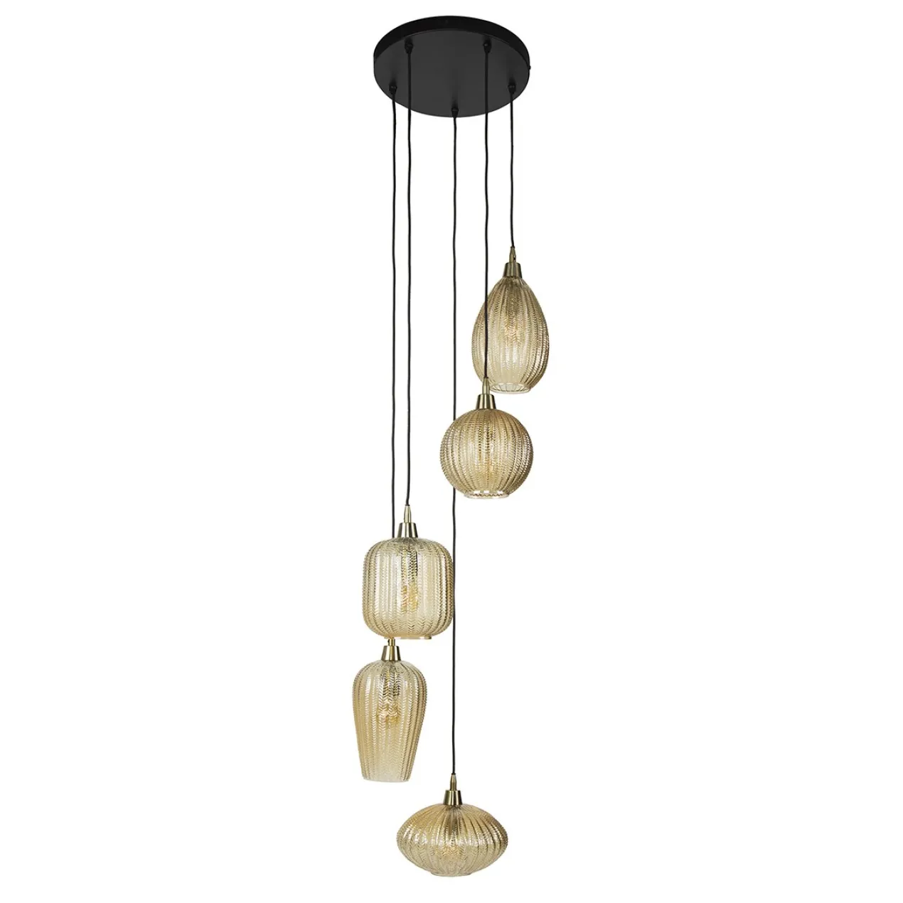 Hanglamp Buckingham Amber getrapt