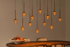 Hanglamp Calina ovaal 12-lichts koffie