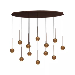 Hanglamp Calina ovaal 12-lichts koffie