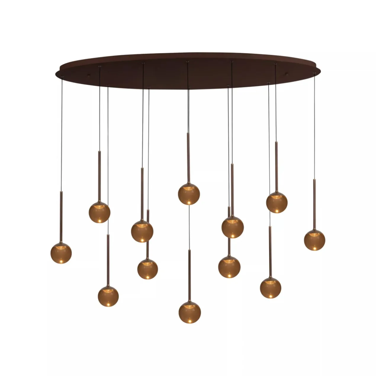 Hanglamp Calina ovaal 12-lichts koffie