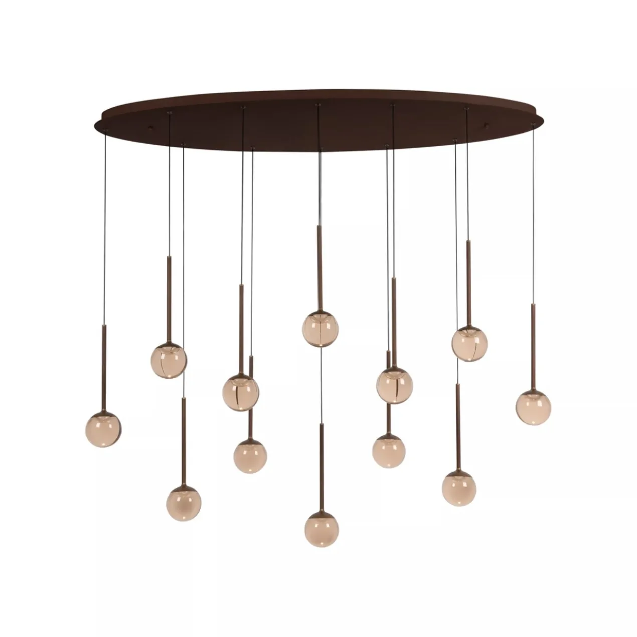 Hanglamp Calina ovaal 12-lichts koffie