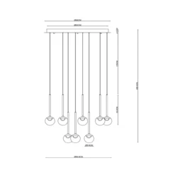 Hanglamp Calina Rond 12-lichts koffie