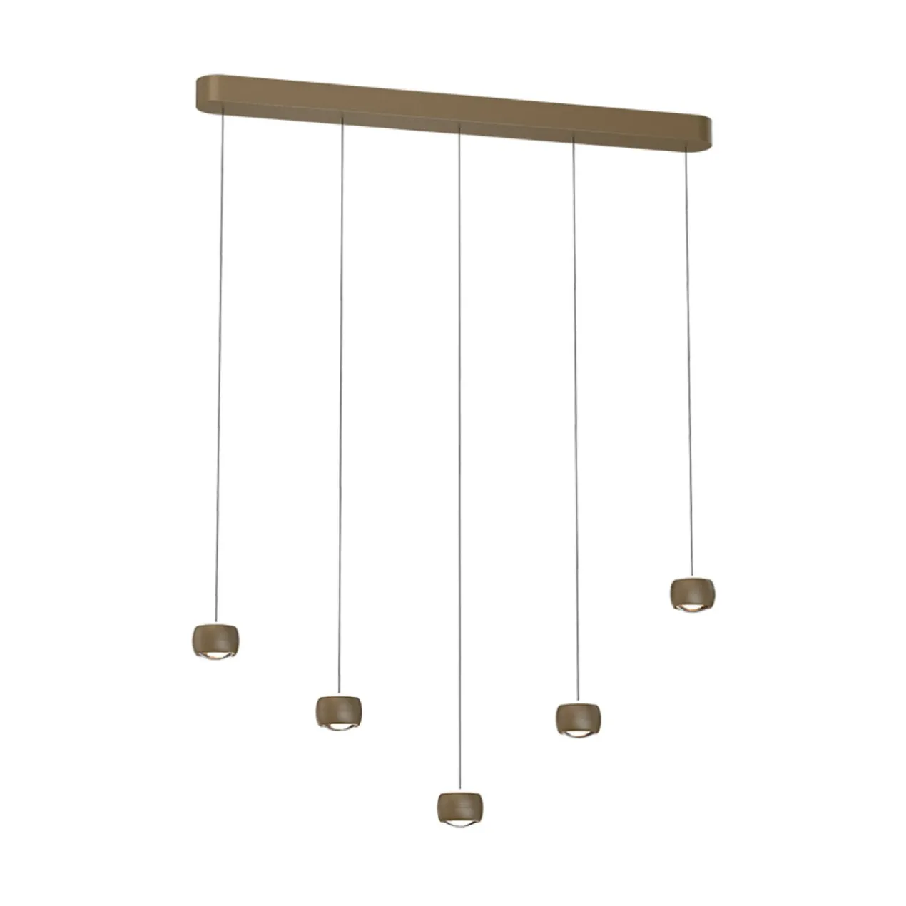 Hanglamp Cosmo Balk 5-lichts brons goud