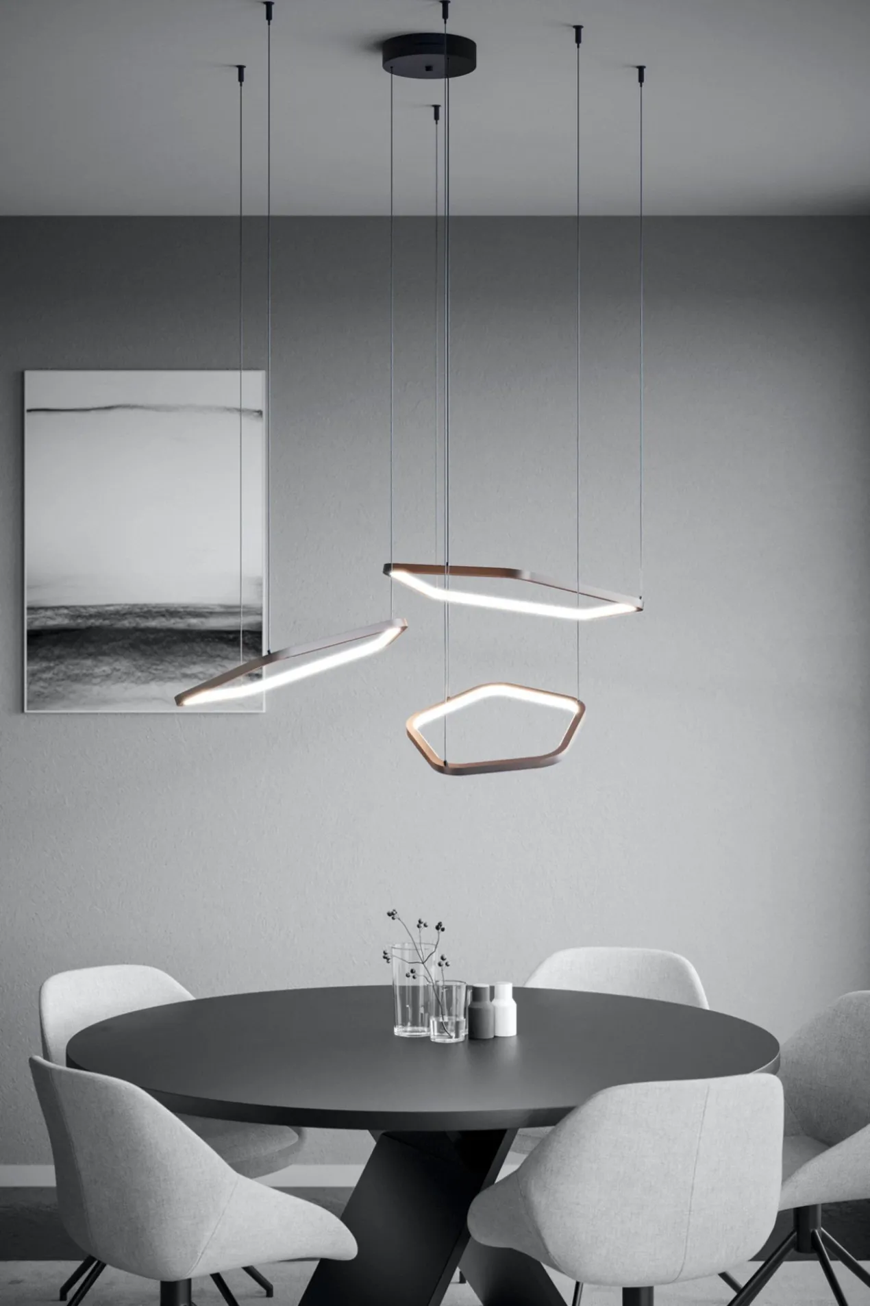 Hanglamp Estrella 3-lichts brons