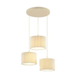 Hanglamp Ferry 3-lichts rond beige