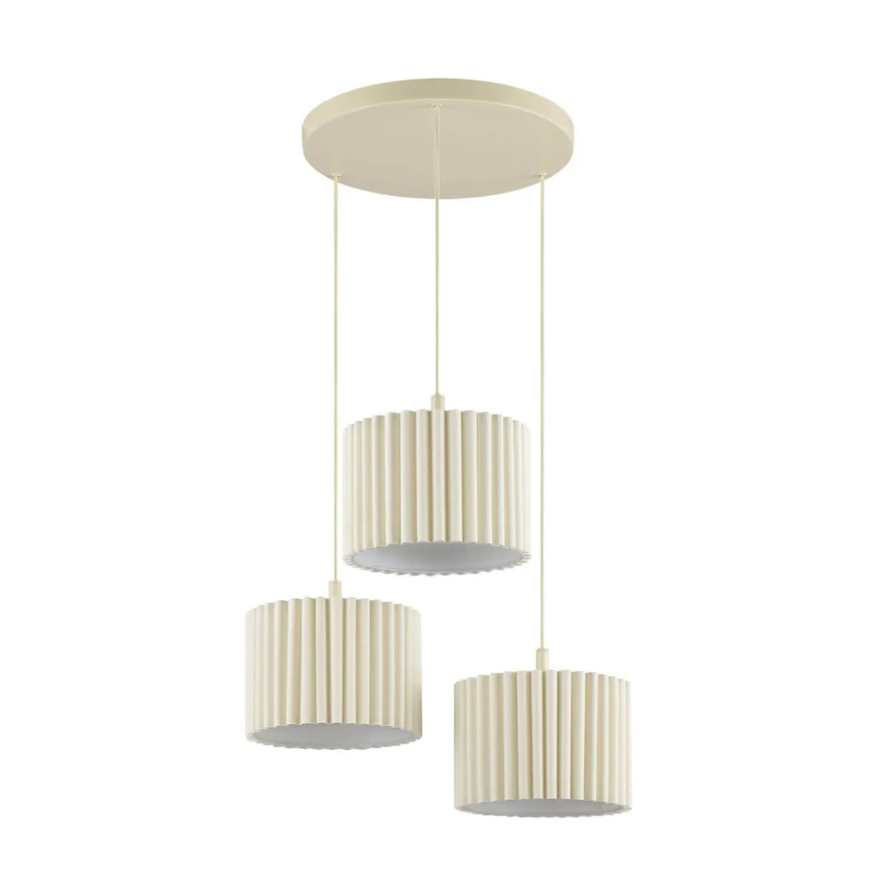 Hanglamp Ferry 3-lichts rond beige