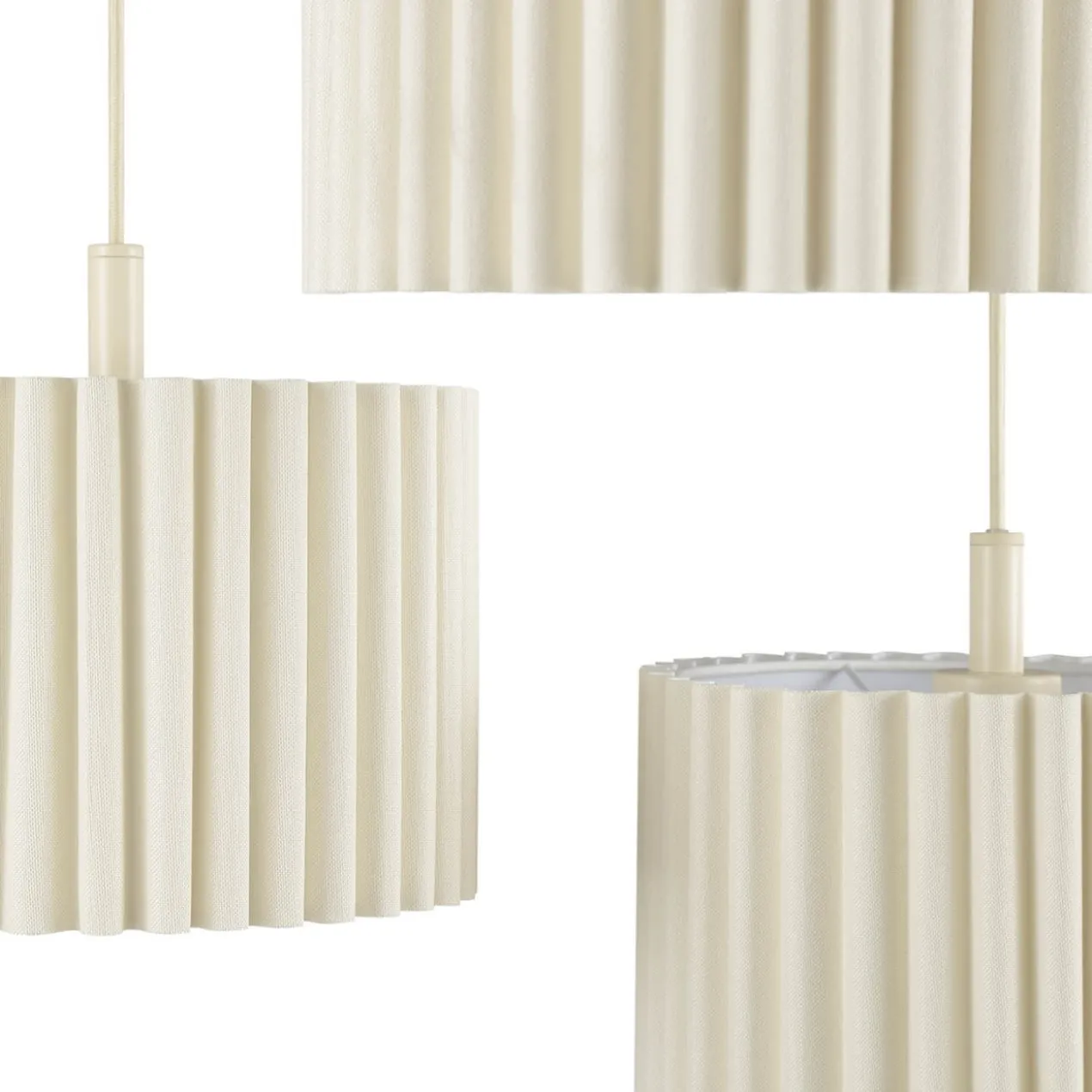 Hanglamp Ferry 3-lichts rond beige