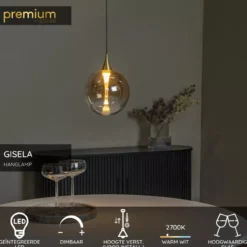Hanglamp Gisela Ø16 cm amber