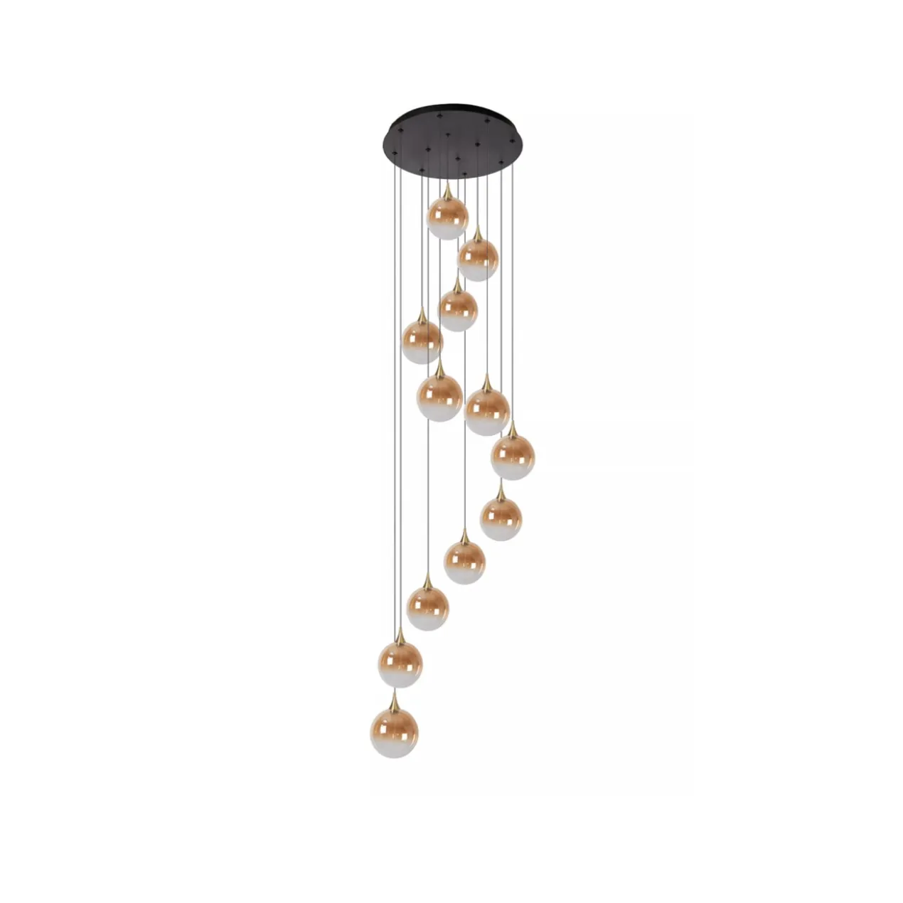 Hanglamp Gisela 12-lichts rond amber