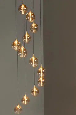 Hanglamp Gisela 12-lichts rond amber