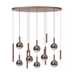 Hanglamp Jasmine ovaal 14-lichts koper