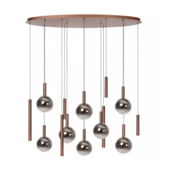 Hanglamp Jasmine ovaal 14-lichts koper
