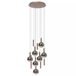 Hanglamp Jasmine rond 12-lichts koper