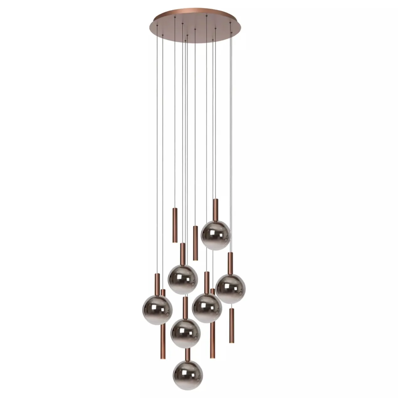 Hanglamp Jasmine rond 12-lichts koper
