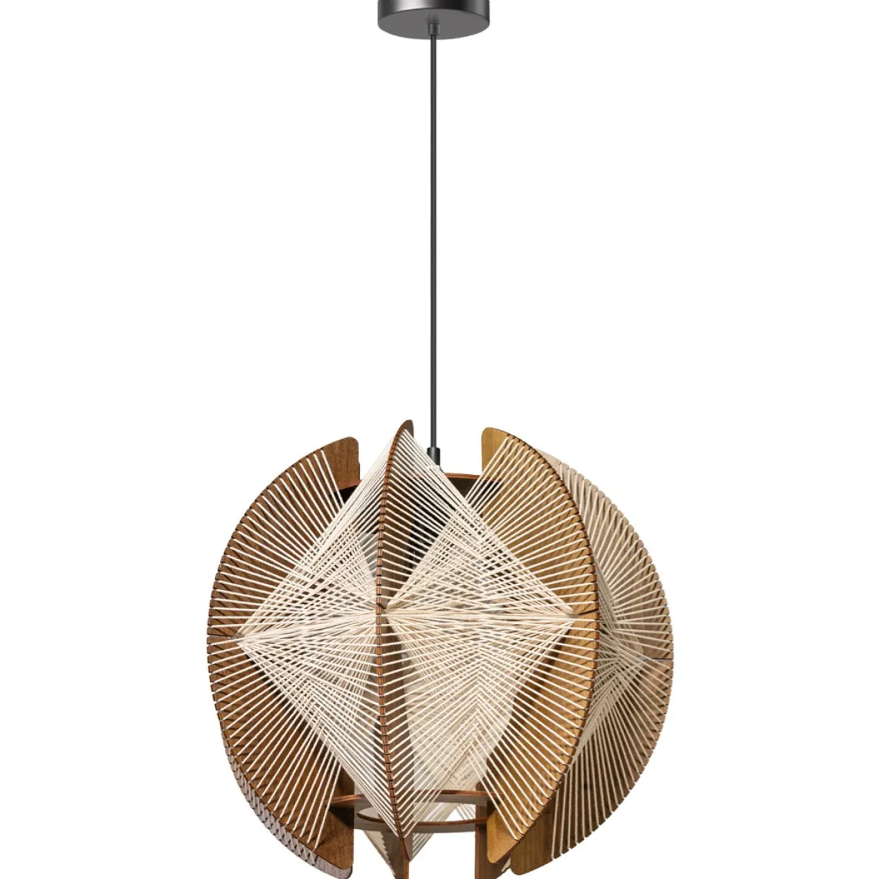 Hanglamp Jessica touw Ø50 cm walnoot