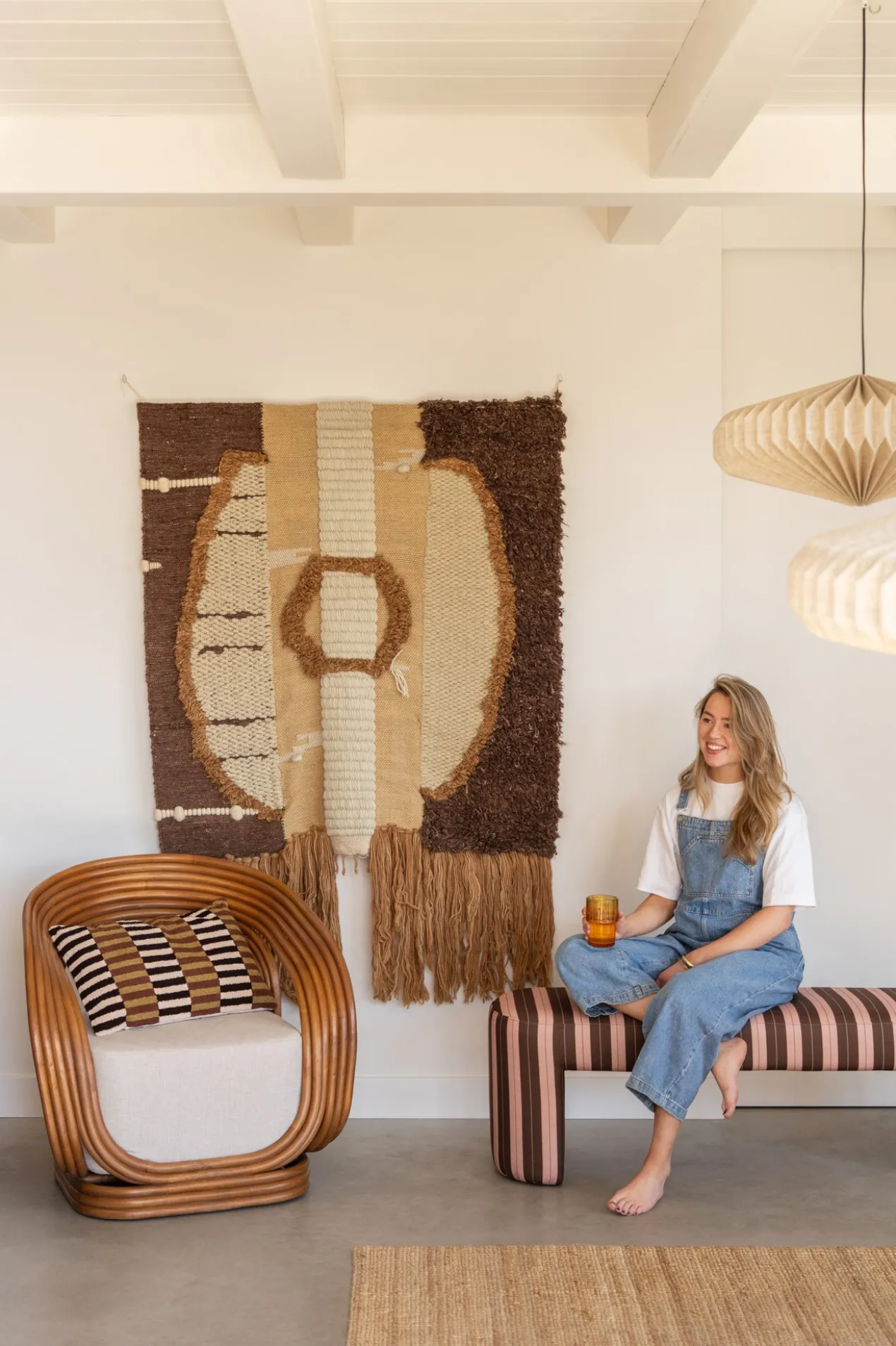Hanglamp Jinx linen natural Ø80 cm