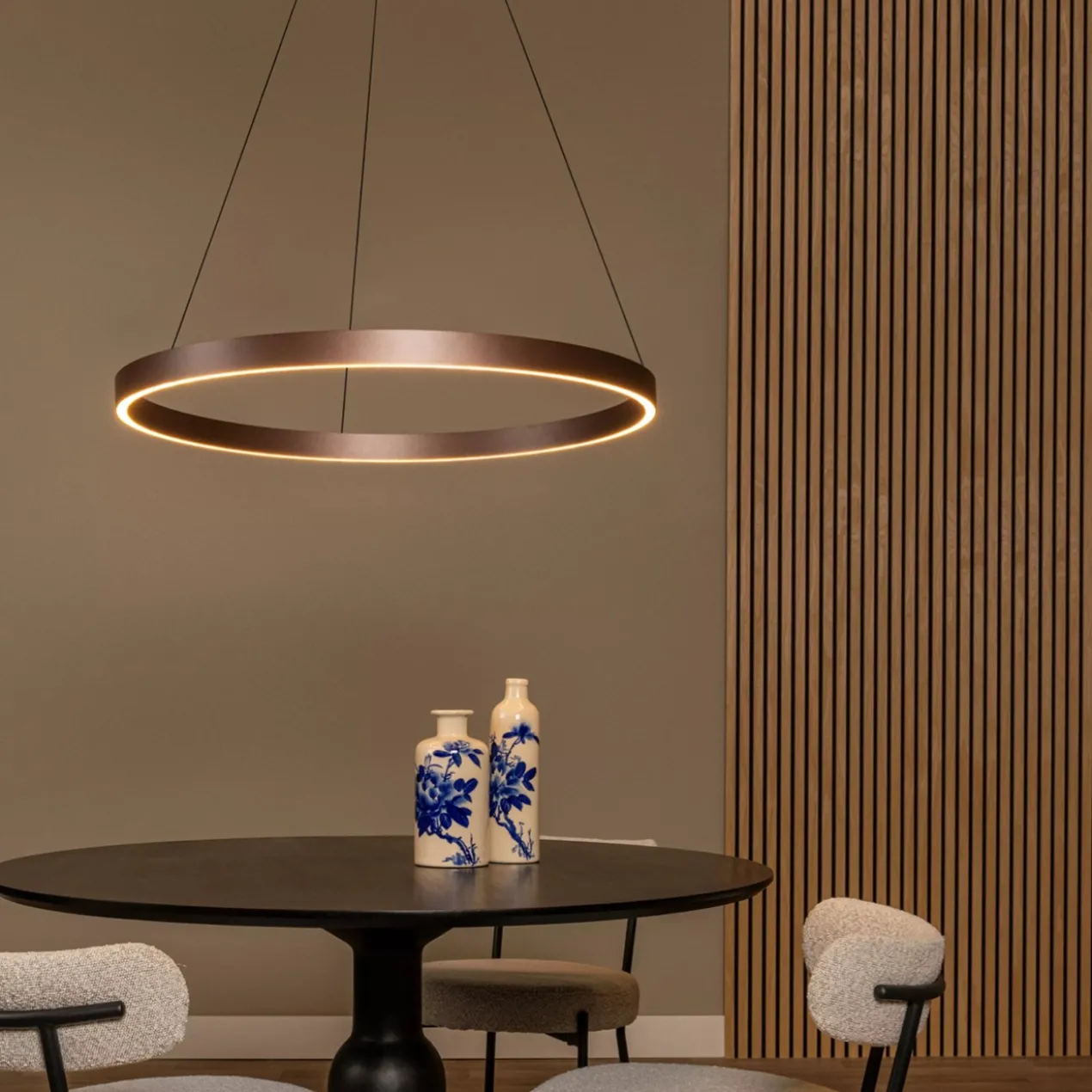 Hanglamp Liane Ø80 cm cct roestbruin