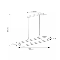Hanglamp Liane ovaal cct roestbruin