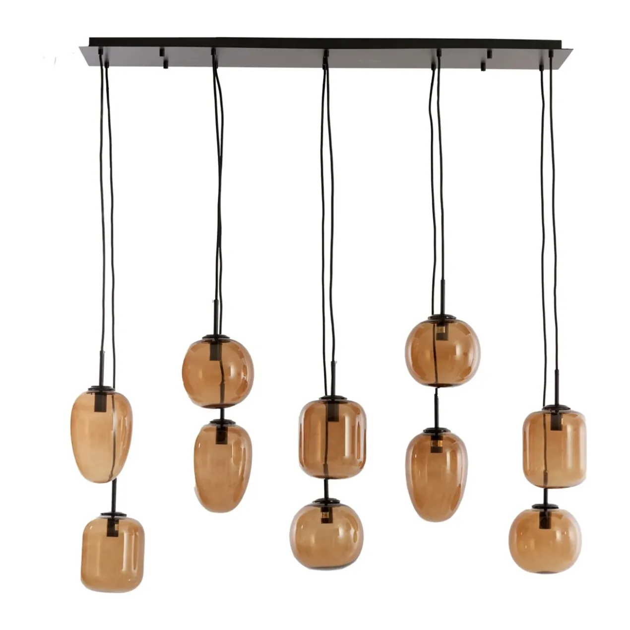 Hanglamp Mezza 10 bruin glas
