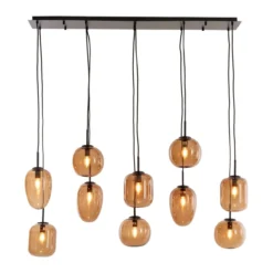 Hanglamp Mezza 10 bruin glas