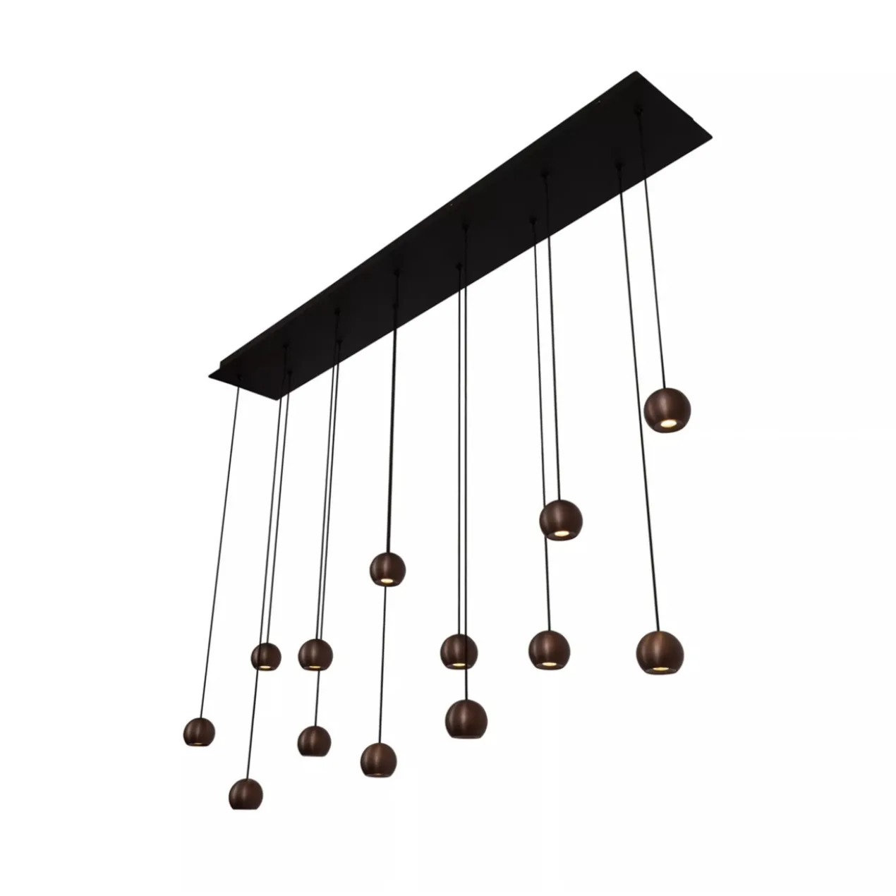 Hanglamp Montana balk cct 13-lichts koffie