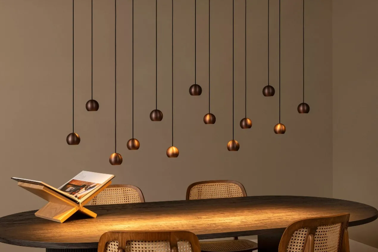 Hanglamp Montana balk cct 13-lichts koffie