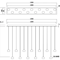 Hanglamp Montana balk cct 13-lichts koffie