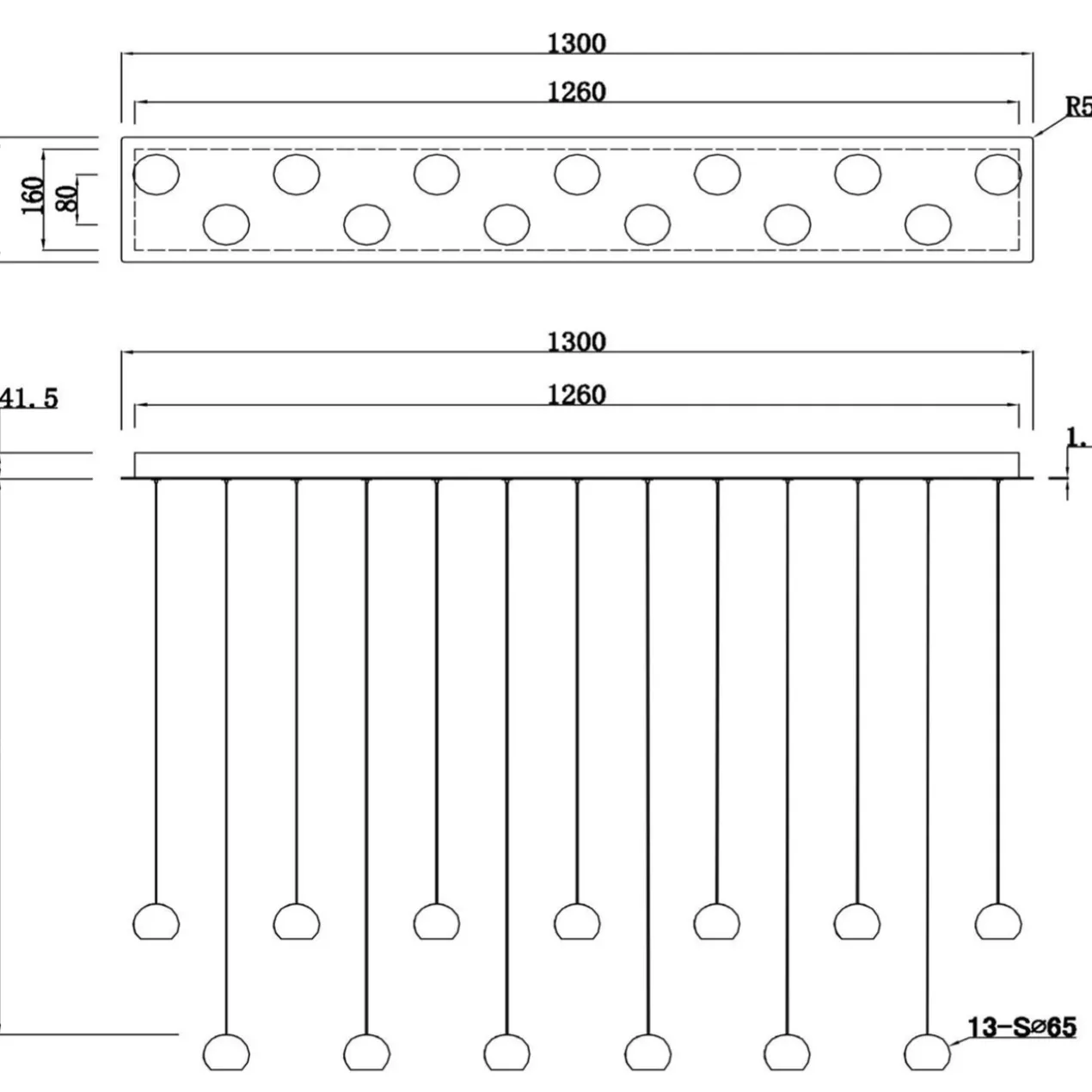 Hanglamp Montana balk cct 13-lichts koffie