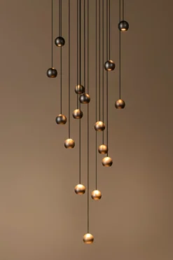 Hanglamp Montana rond CCT 16 lichts koffie