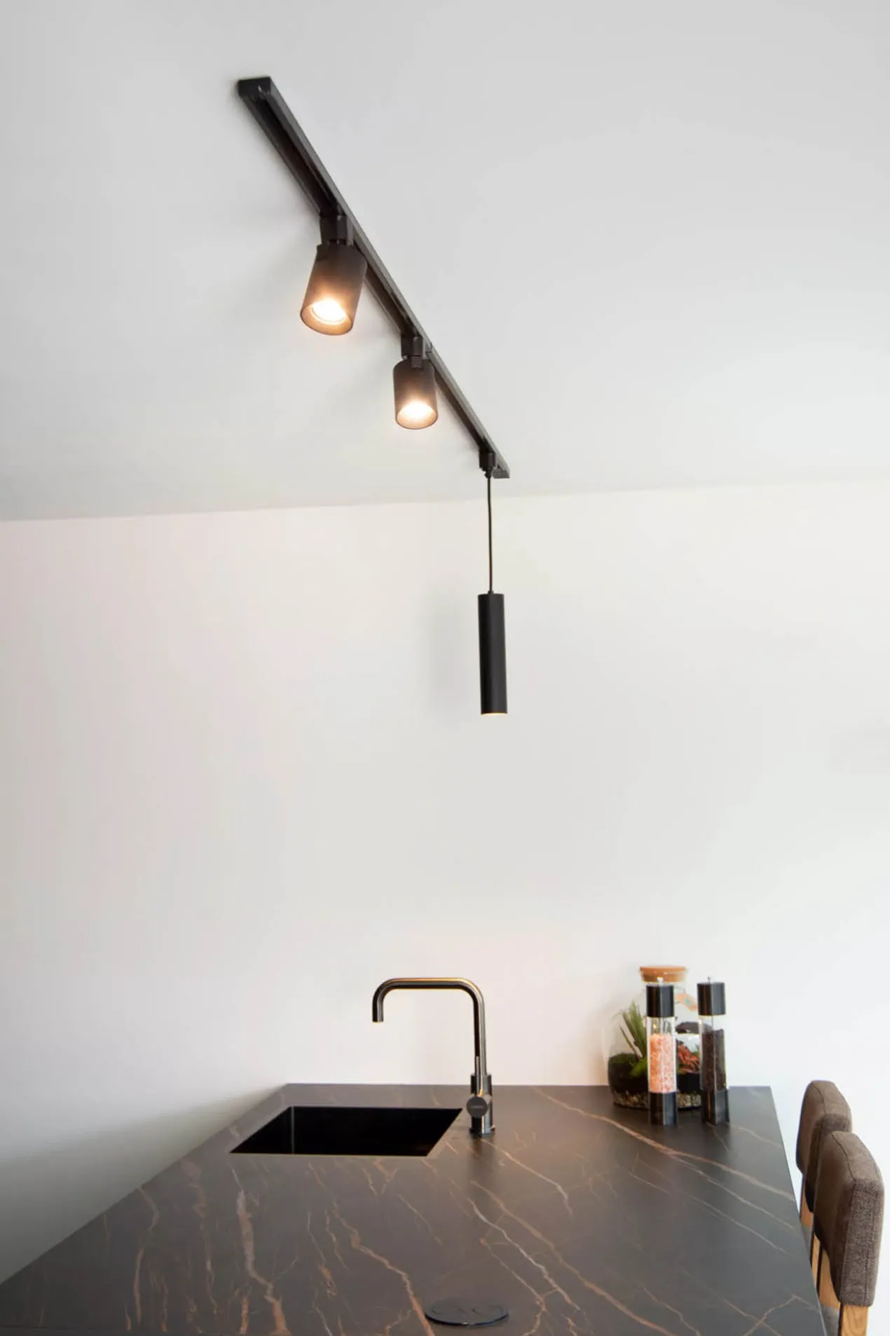 Hanglamp/Pendel Track Floris 1-fase railsysteem zwart