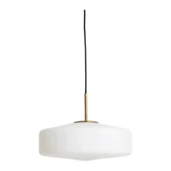 Hanglamp Pleat mat wit glas en goud ø40 cm