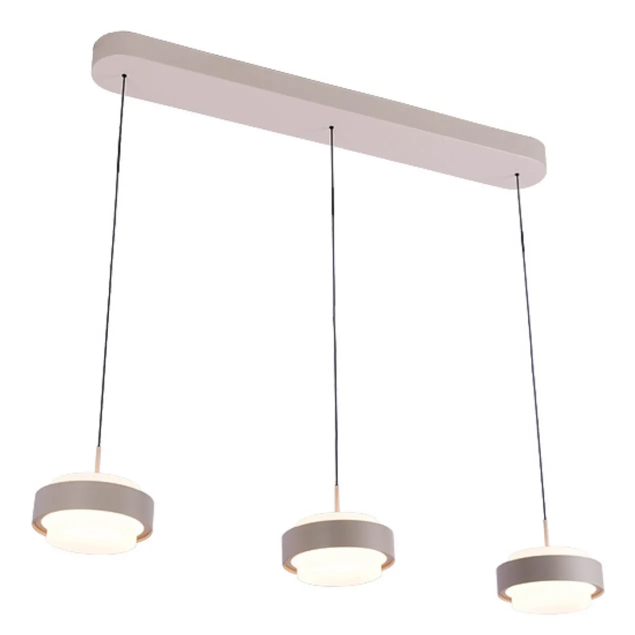 Hanglamp Puleggia balk 3-lichts creme