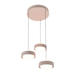 Hanglamp Puleggia rond 3-lichts creme