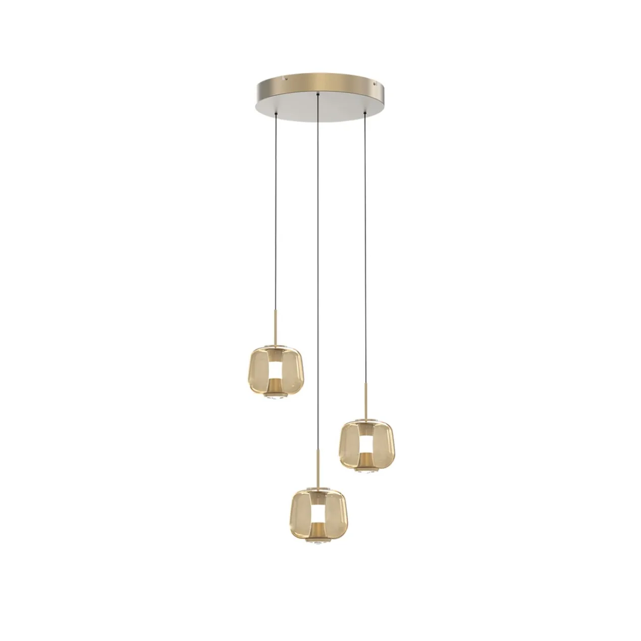 Hanglamp Rosa 3-lichts rond rosé-goud