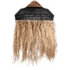 Hanglamp Seagrass/raffia Gurita zwart Ø60 cm