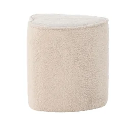 Hartvormige kinderpoef teddystof Jilly Beige