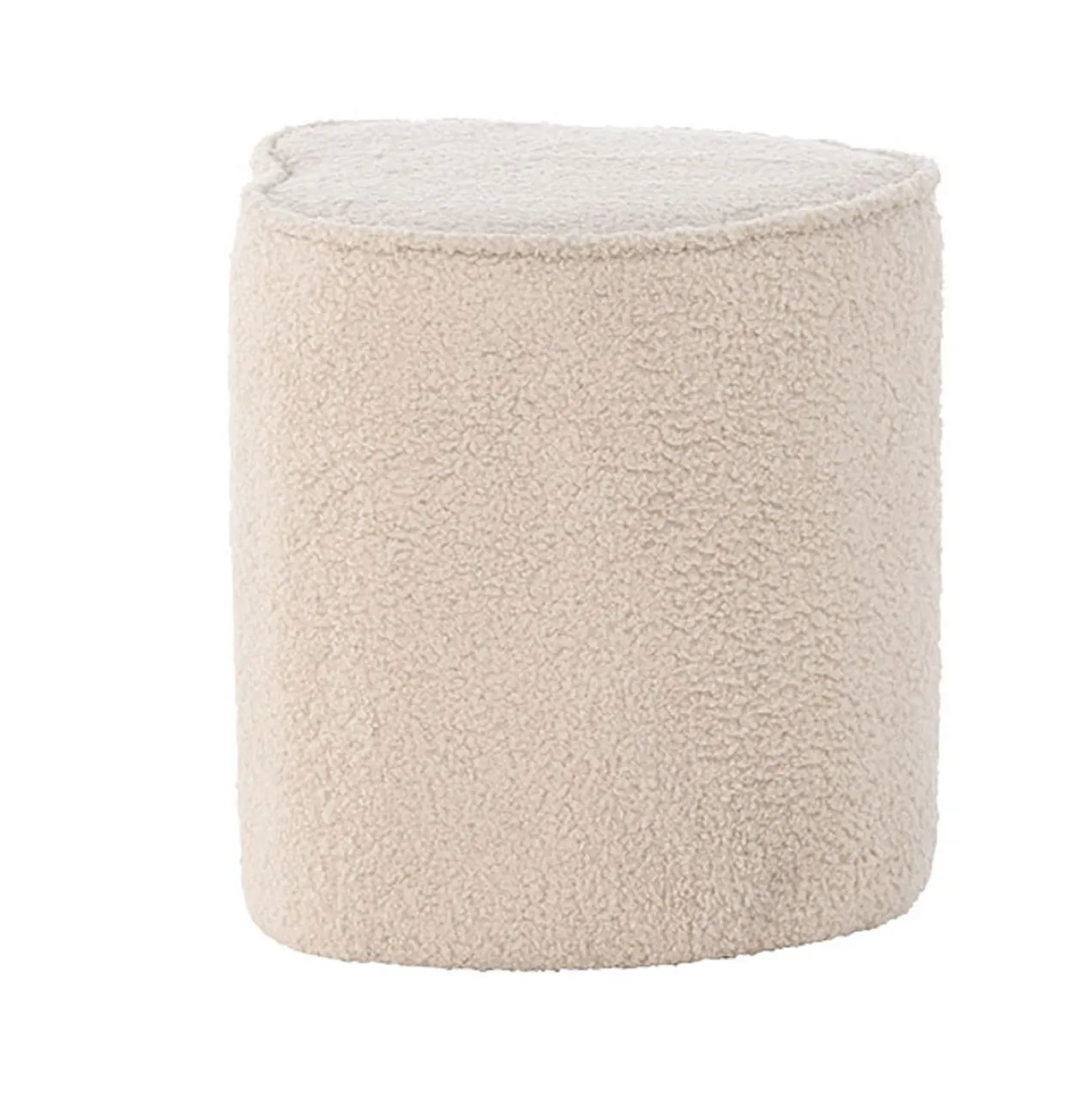 Hartvormige kinderpoef teddystof Jilly Beige