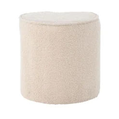 Hartvormige kinderpoef teddystof Jilly Beige