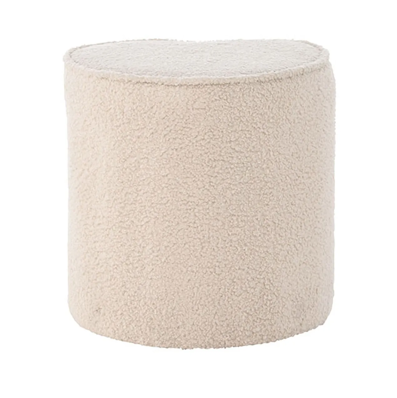 Hartvormige kinderpoef teddystof Jilly Beige