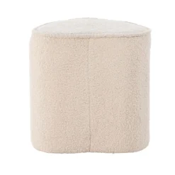 Hartvormige kinderpoef teddystof Jilly Beige