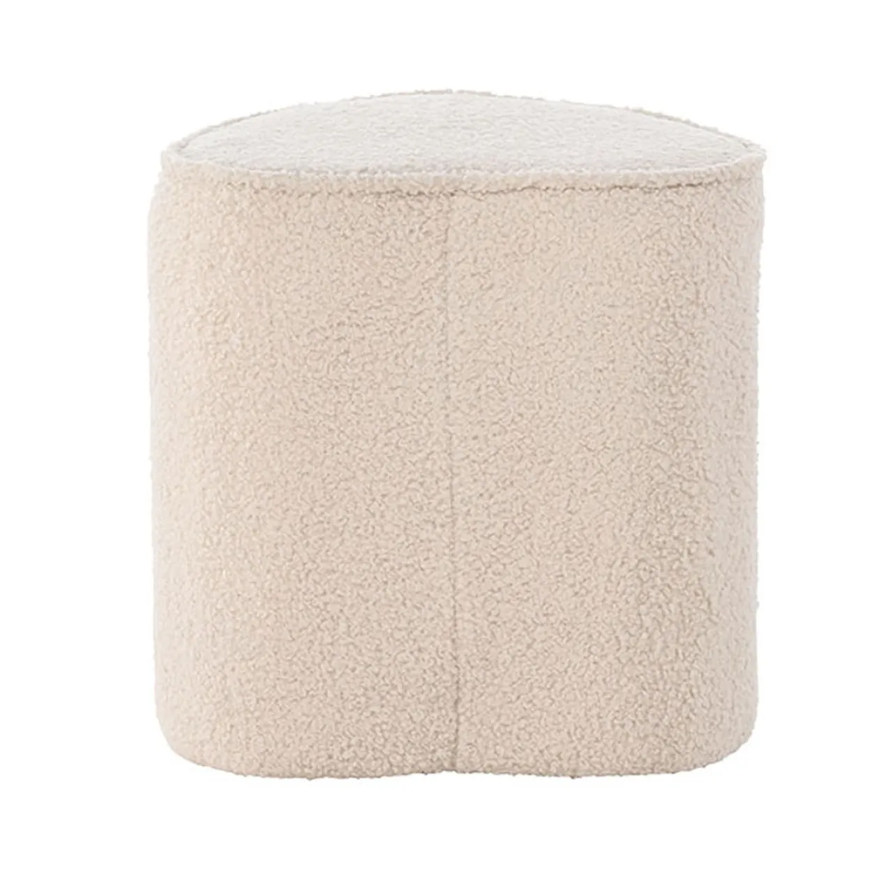 Hartvormige kinderpoef teddystof Jilly Beige
